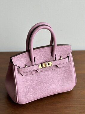 🛍️Chic Genuine Leather Top Handle Bag/Lovely Pink Leather Bag 🛍️